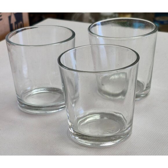 Clear Glass Tumblers for Drinks or Candles Set 3 - Picture 1 of 6